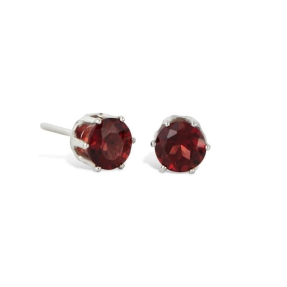 NWT Savvy Cie Sterling Silver Garnet Stud Earrings - Picture 5 of 9
